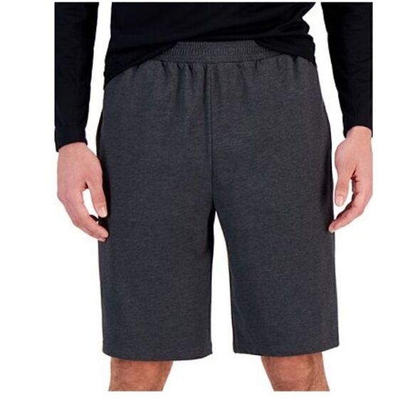 Id Ideology Men's Charcoal Heather Regular-Fit Jersey-Knit Shorts, size small - Picture 1 of 6